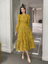 Elegant Jacquard Lace Dress for Women with Sweet Edible Tree Fungus Patchwork
